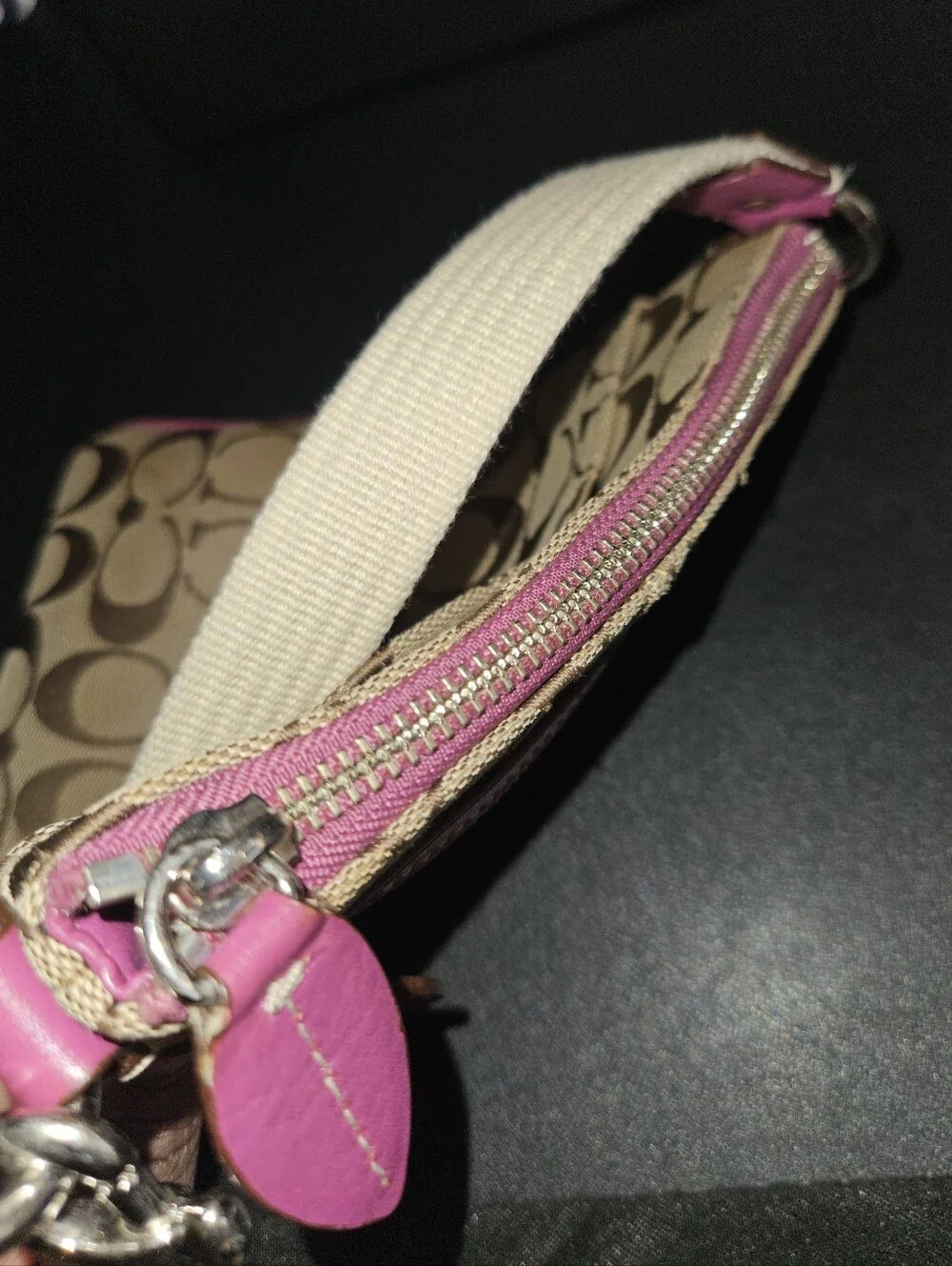 Vintage Y2K Coach Signature Canvas Swingpack Purple Crossbody Bag